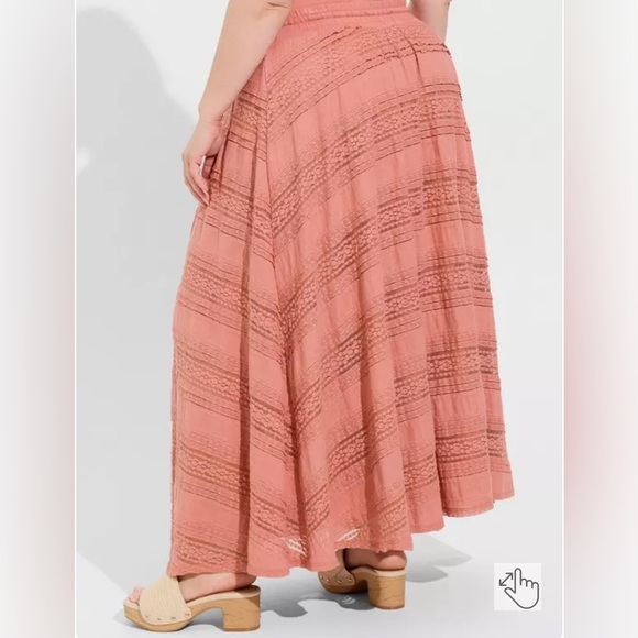 Torrid Maxi Lace A line Elegant Pink Women's Skirt size 2X - Picture 14 of 15